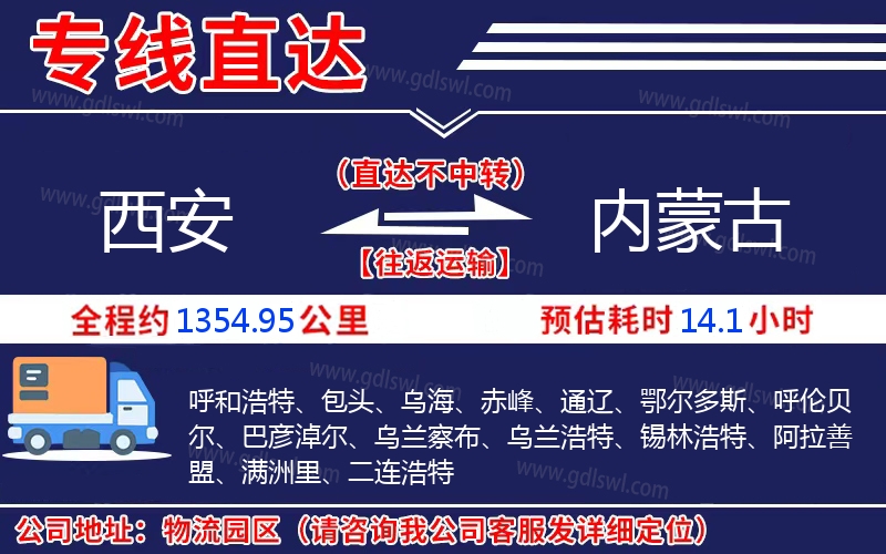 西安到內(nèi)蒙古物流公司